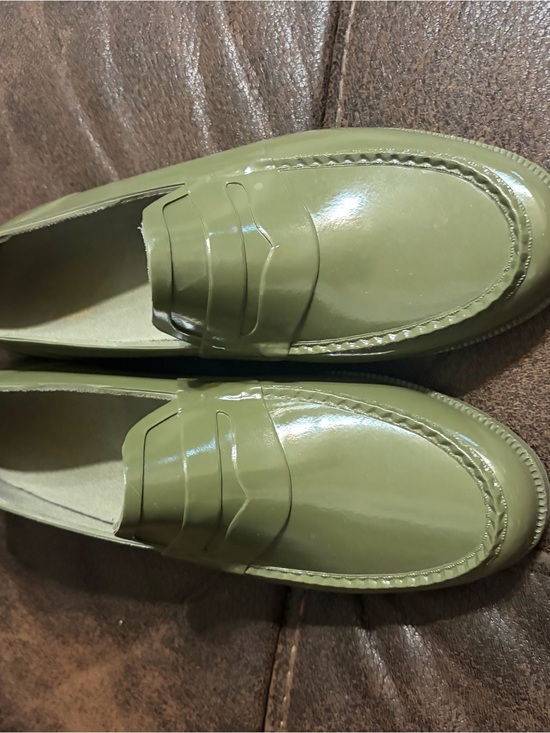 Bass Shoes - Bass Women's Olive Green Patent Penny Loafers